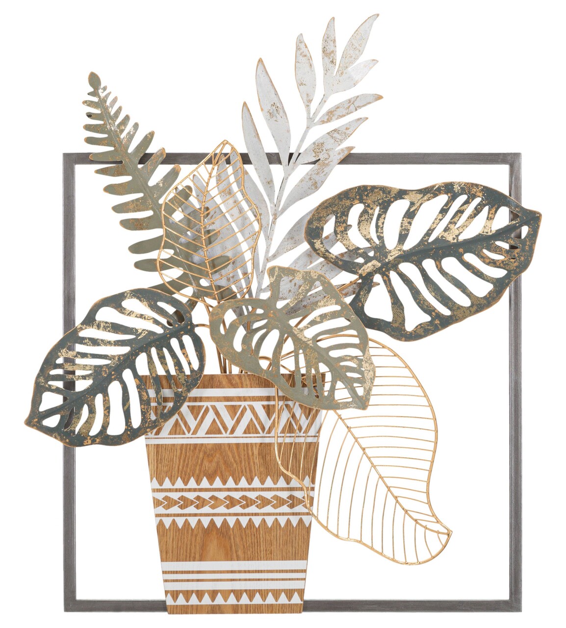 Decoratiune de perete Vaso, Mauro Ferretti, 54 x 62.9 cm, fier/MDF, multicolor - imagine 7